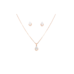 Minimal Diamond Pendant Set in Rose Gold