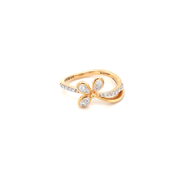 Diamond Floral Gold Ring