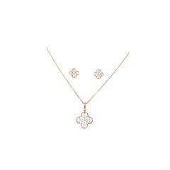 Floral Diamond Necklace Set in Gold | Elegant Fine Jewellery