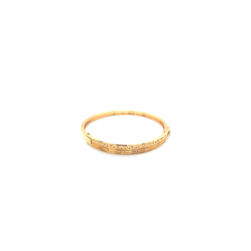 22K Gold Minimal Designer Kada for Men | Stone Studded
