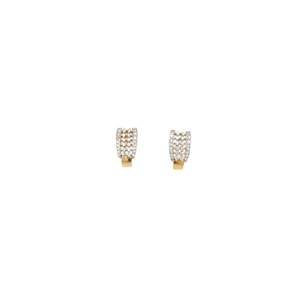 Diamond Gold Huggie Earrings for Women