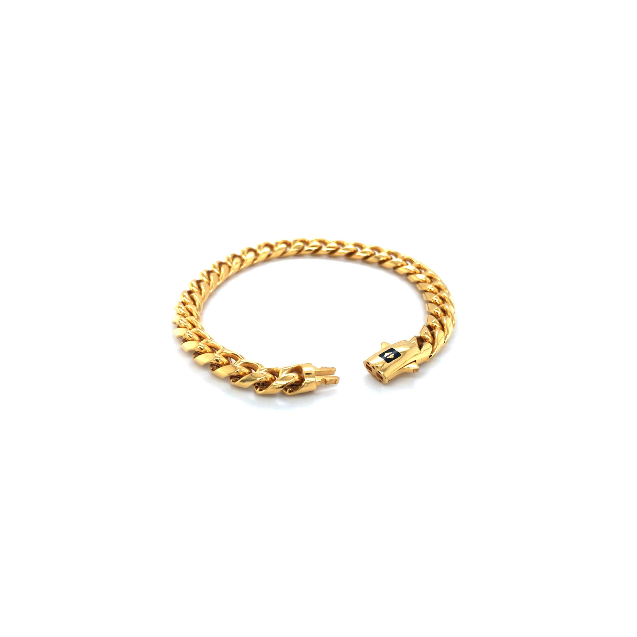 22K Gold Cuban Chain Bracelet for Men | Classic Bold Design