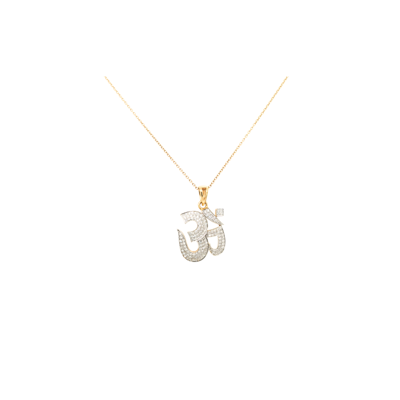 Om Diamond Pendant in Gold | Spiritual Fine Jewellery