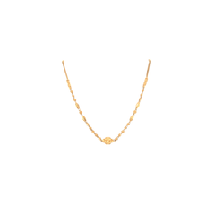 Textured Gold Necklace with Central Motif | Elegant Jewellery
