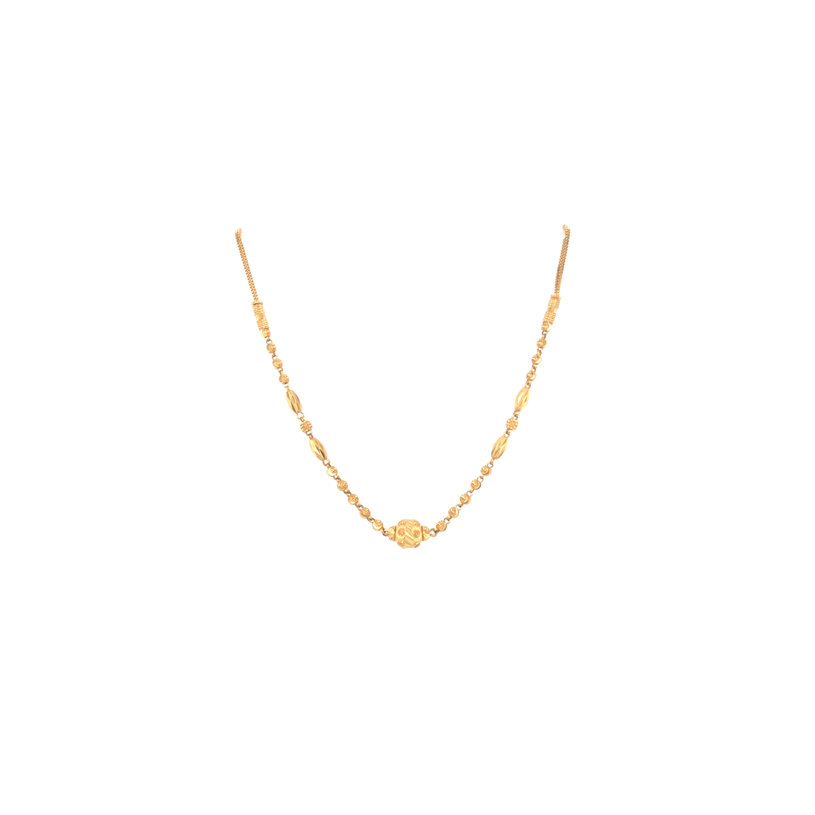 Textured Gold Necklace with Central Motif | Elegant Jewellery