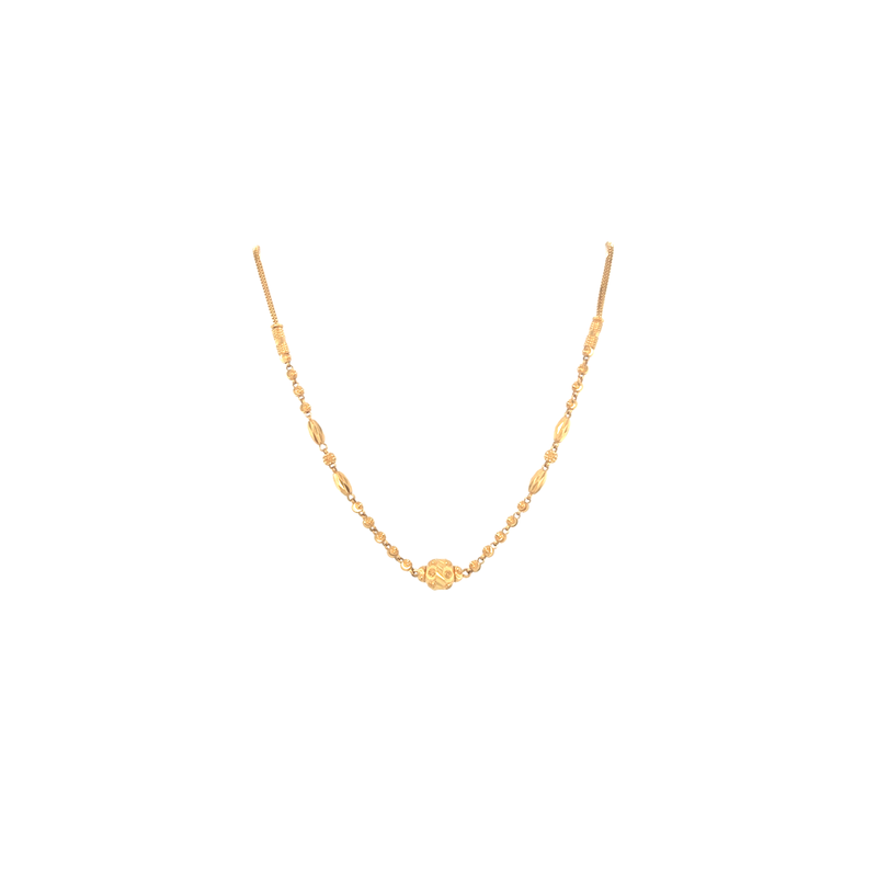 Textured Gold Necklace with Central Motif | Elegant Jewellery