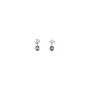 Diamond Blue Stone Drop Earrings for Women