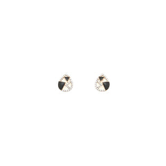 Diamond Stud Earrings with Black Accent