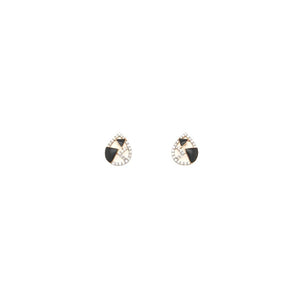 Diamond Stud Earrings with Black Accent