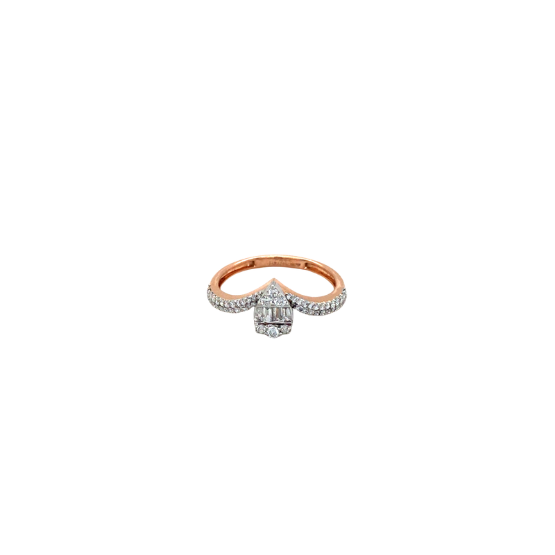Halo Diamond Ring in Rose Gold