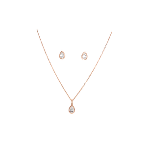 Light Drop Diamond Necklace Set in Gold