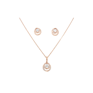 Round Diamond Pendant Set in Rose Gold