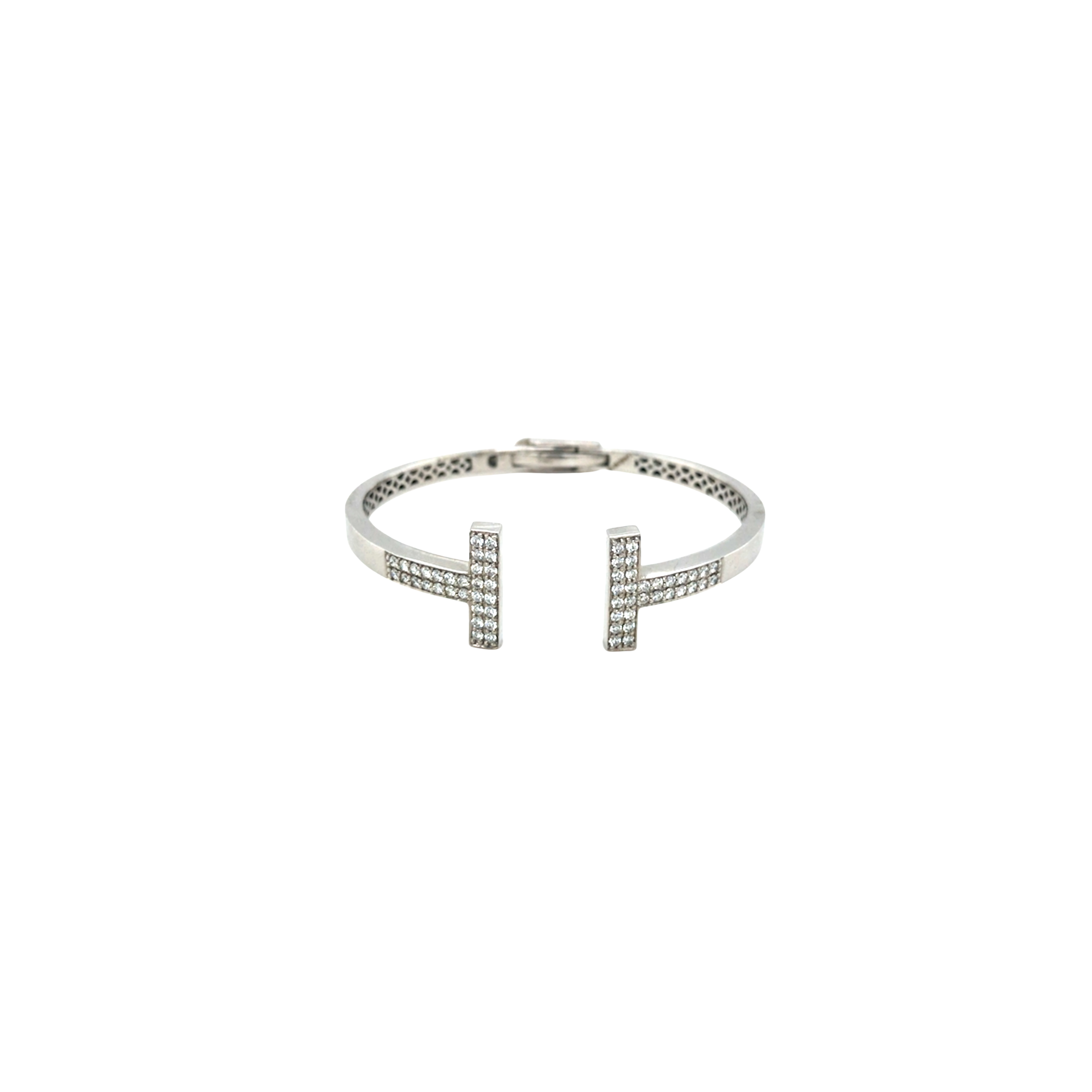 Open Diamond Bracelet in White Gold
