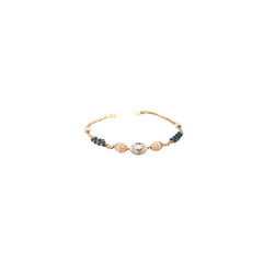 18KT Gold Bracelet with Textured Beads  Latest Design