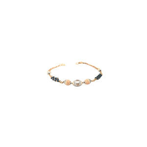 18KT Gold Bracelet with Textured Beads  Latest Design