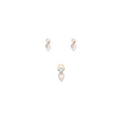 18KT Lightweight Pendant Set - Leaf Drop Design
