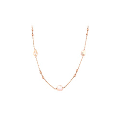 18KT Minimal Pearl Chain  Rose Gold Bead Detailing