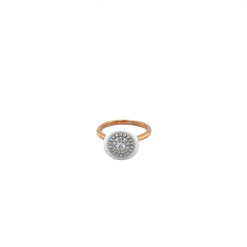 Round Diamond Halo Gold Ring