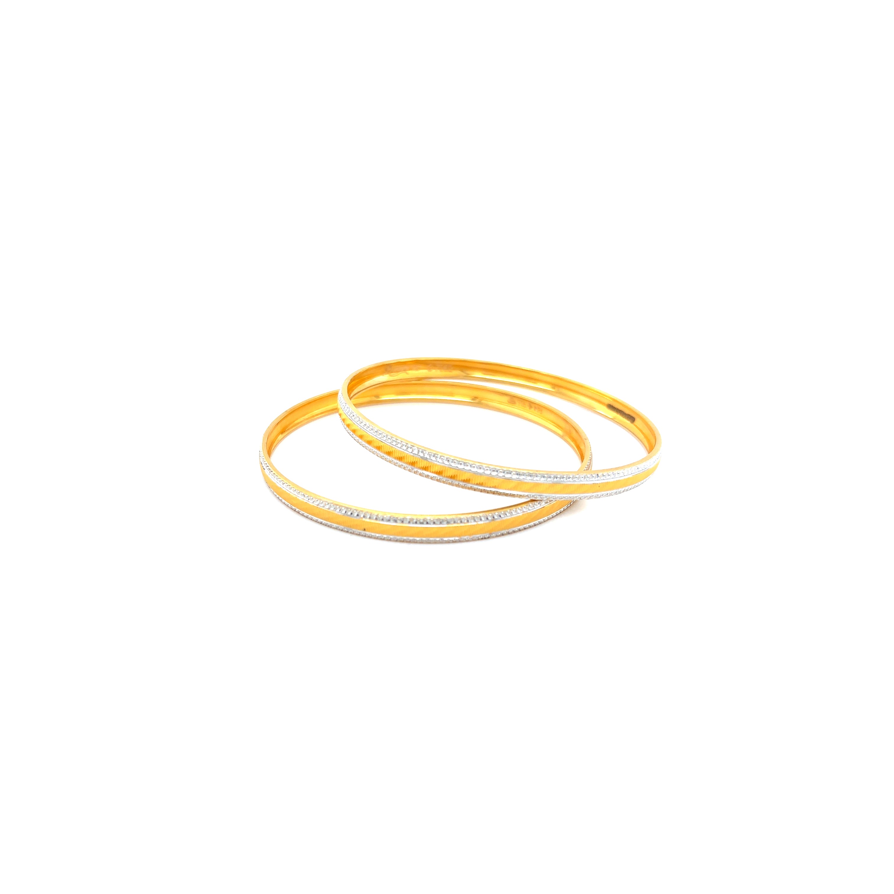 22KT Gold Bangles with Colour Accents  Classic Style
