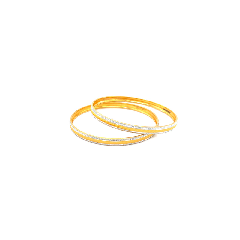 22KT Gold Bangles with Colour Accents  Classic Style
