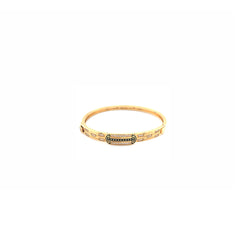22K Gold Designer Kada for Men | Black Enamel Stone Bracelet