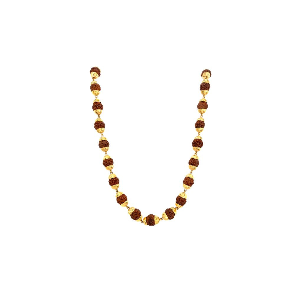 Designer Rudraksha Gold Mala - Elegant Bead Pattern