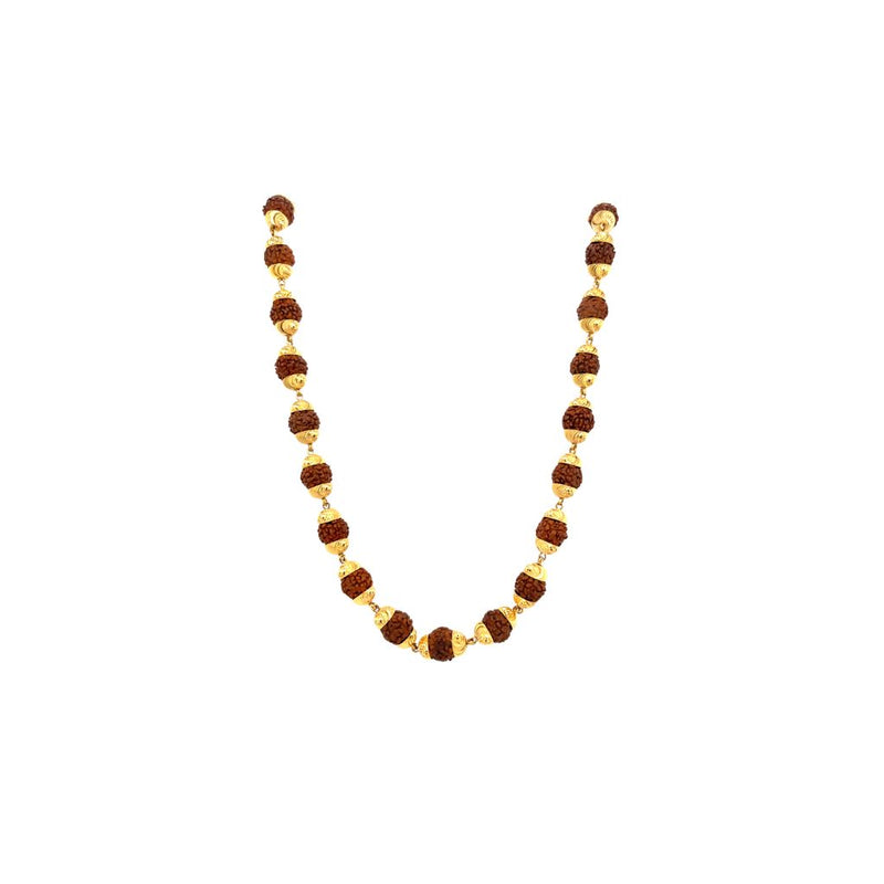 Designer Rudraksha Gold Mala - Elegant Bead Pattern