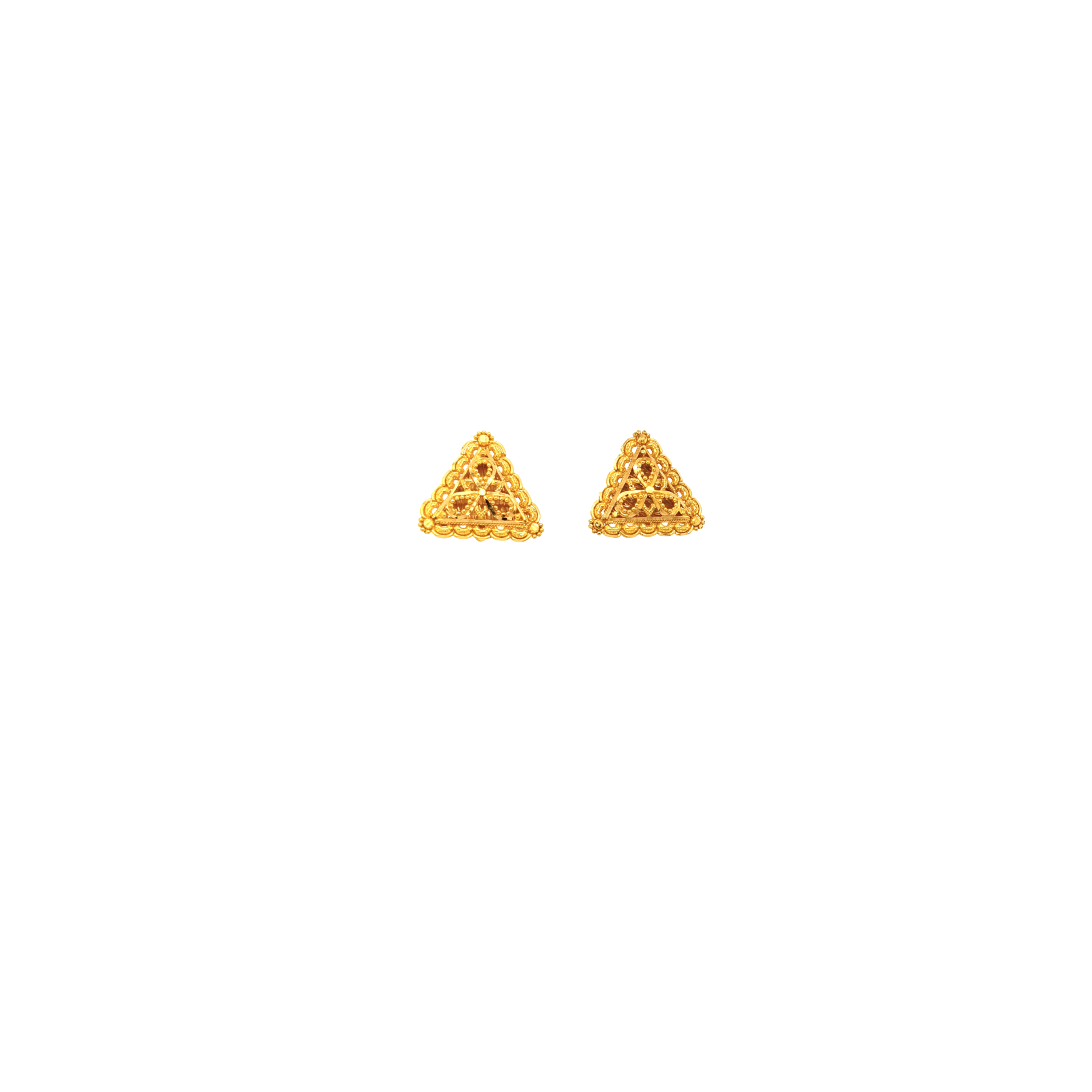 Triangle Gold Stud Earrings | Traditional Fine Jewellery