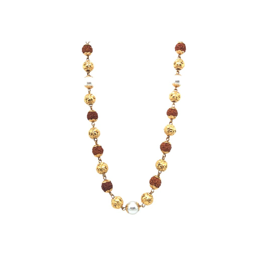 Gold Rudraksha Mala Necklace for Daily Wear