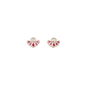 Diamond and Ruby Stud Earrings for Women