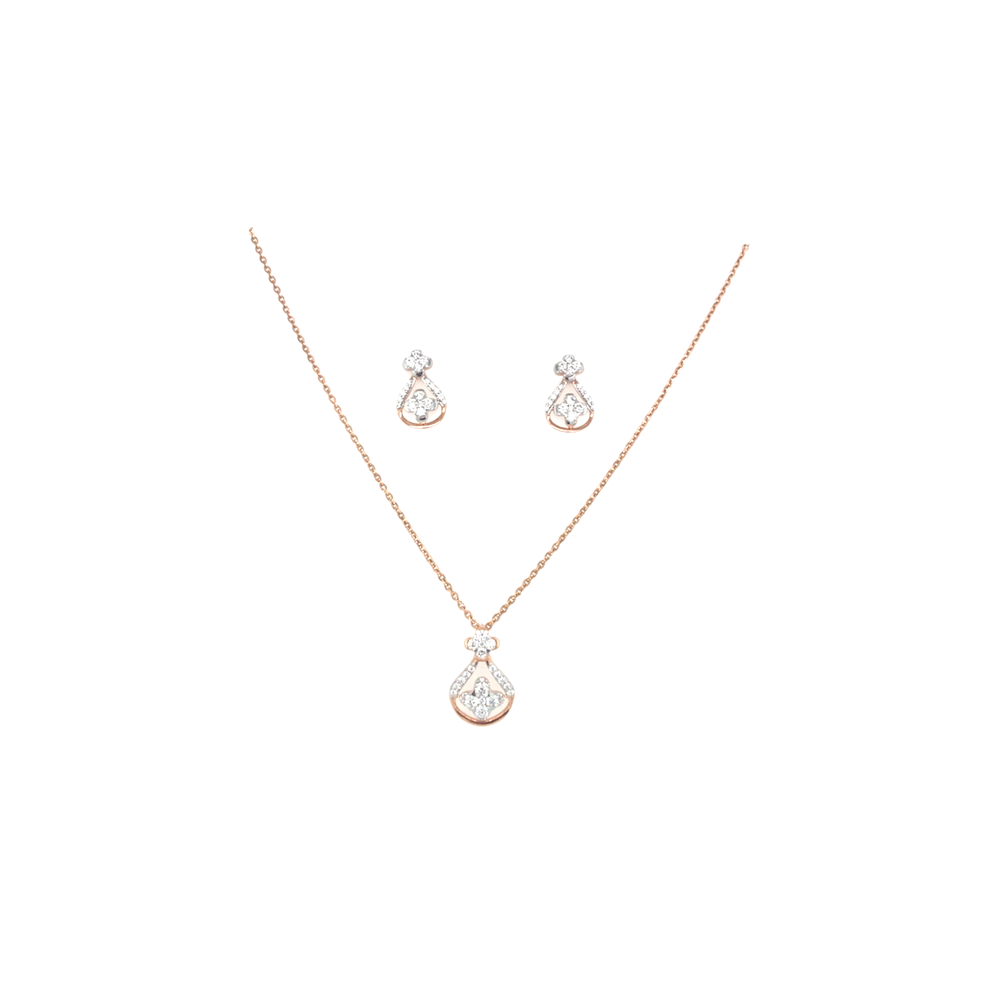 Soft Sparkle Diamond Necklace Set in Gold