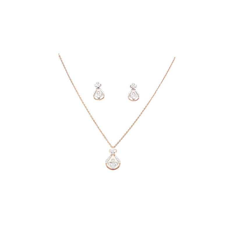 Soft Sparkle Diamond Necklace Set in Gold