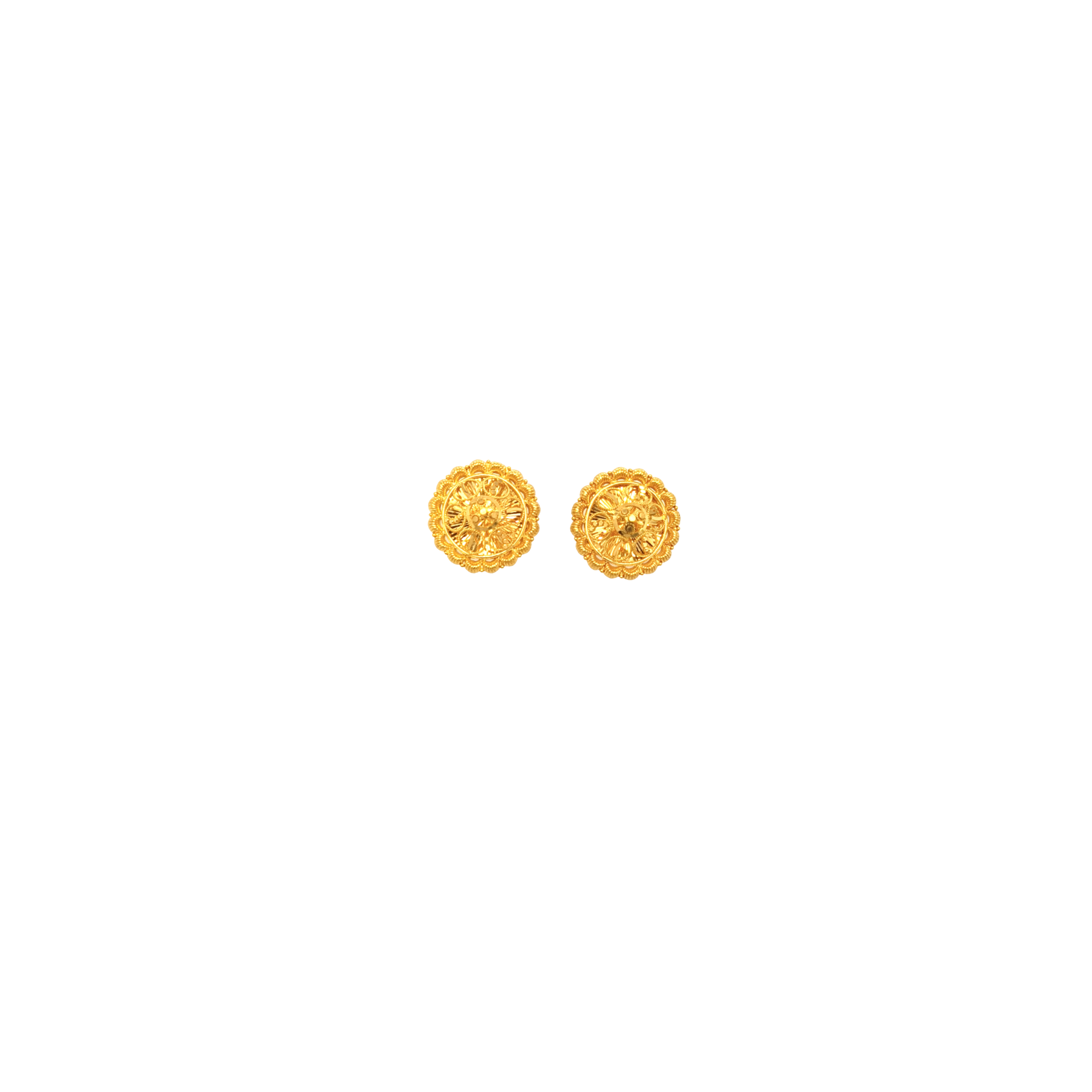 Traditional Gold Filigree Stud Earrings | Classic Jewellery