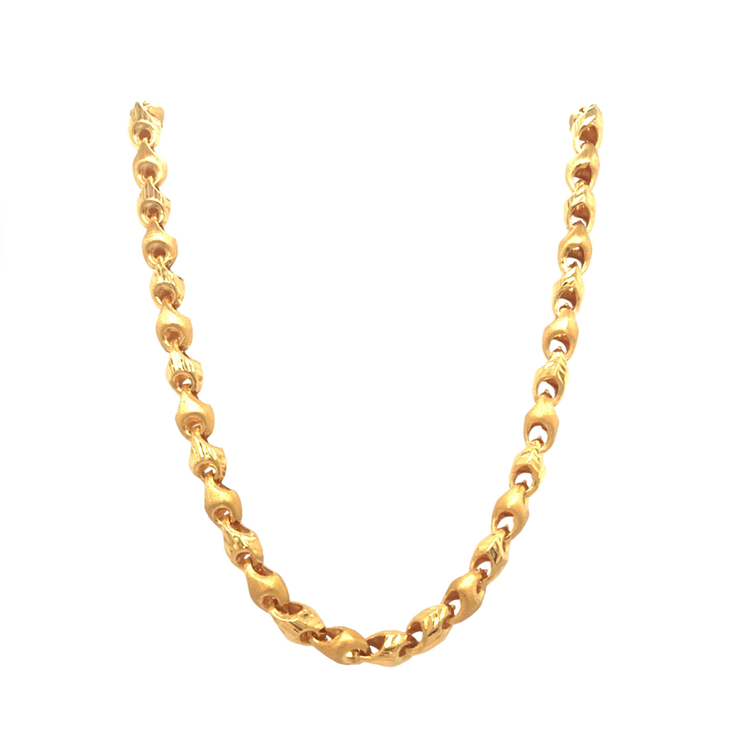 22KT Daily Wear Gold Chain  Twisted Link Pattern