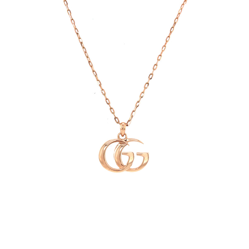 18KT Designer Rose Gold Necklace  Interlocking Motif