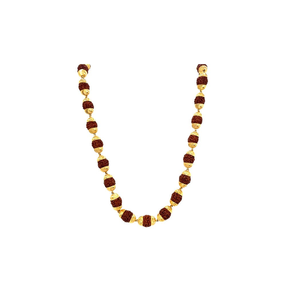 Rudraksha Mala with Gold Spacers  Traditional Look