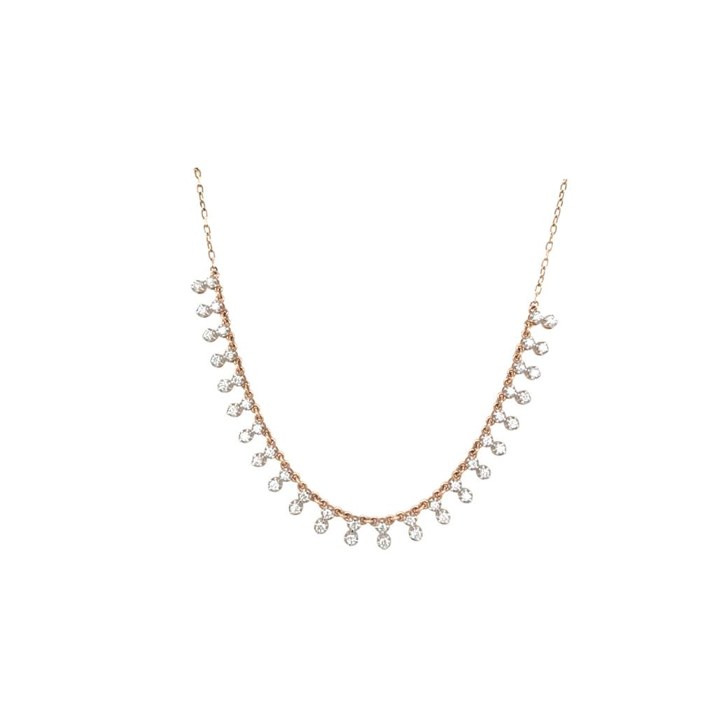 Delicate Diamond Drop Chain Necklace in Gold