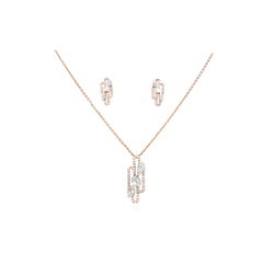 Geometric Diamond Necklace Set in Gold