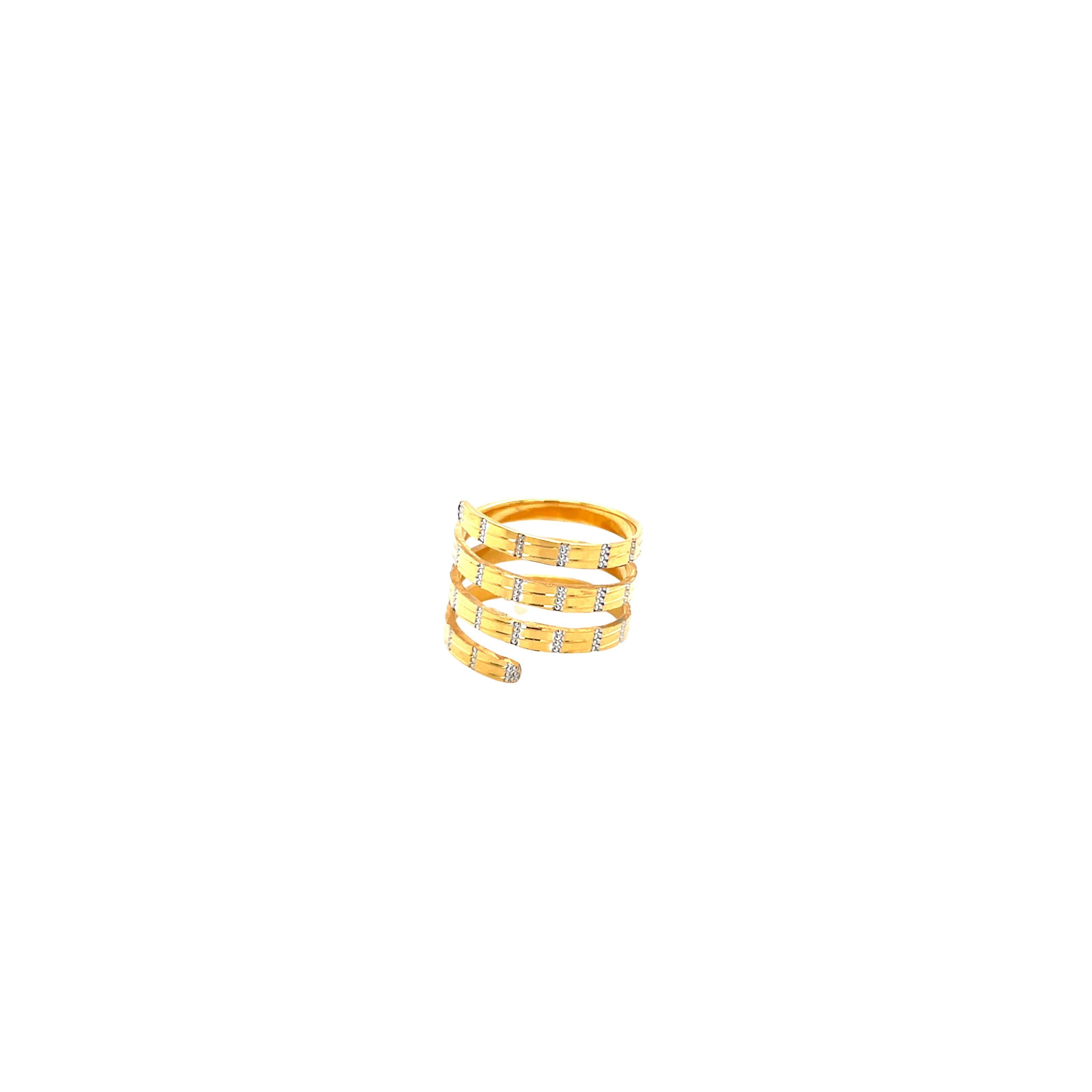 22KT Multi-Layered Gold CZ Ring