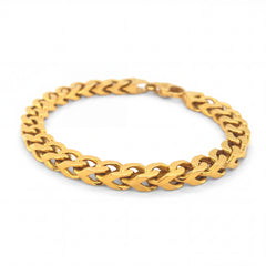 Bold 22KT gold bracelet featuring classic Cuban curb chain links with polished finish on a white background.