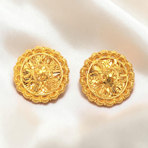 Traditional Gold Filigree Stud Earrings | Classic Jewellery