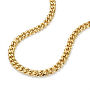 Premium 22K yellow gold Cuban link chain necklace with a bold polished finish displayed on a clean white background.