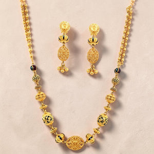 Antique Gold Filigree Beaded Necklace Set