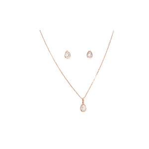 Light Drop Diamond Necklace Set in Gold
