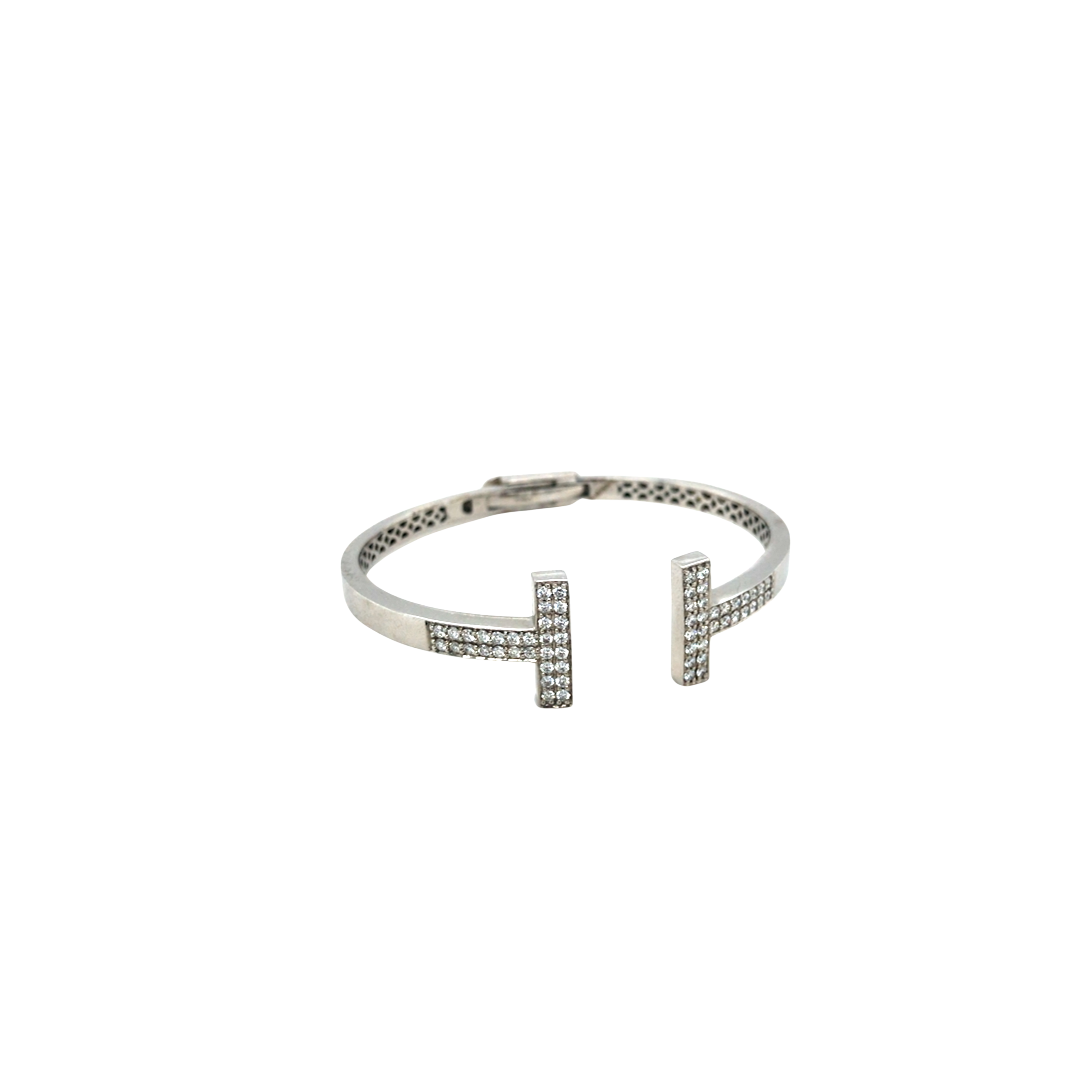 Open Diamond Bracelet in White Gold