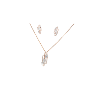 Geometric Diamond Necklace Set in Gold