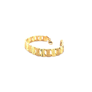 22K Gold Textured Link Bracelet for Men | Classic Gold Jewellery