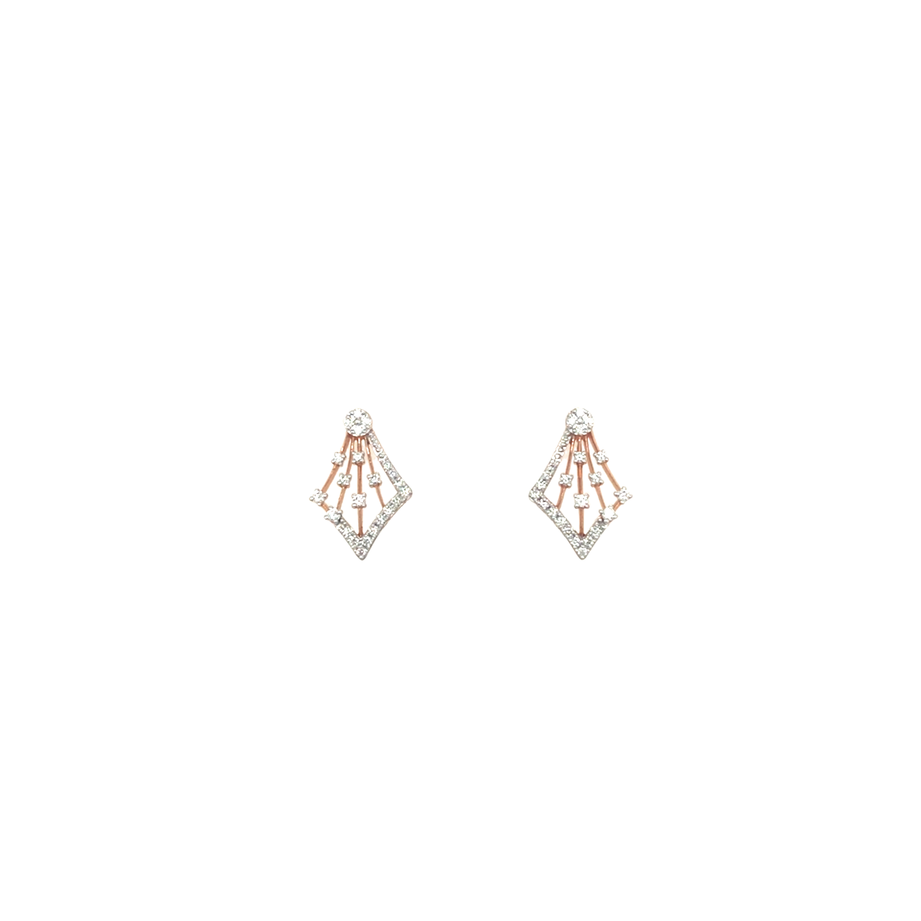 Geometric Diamond Pendant Set in Rose Gold