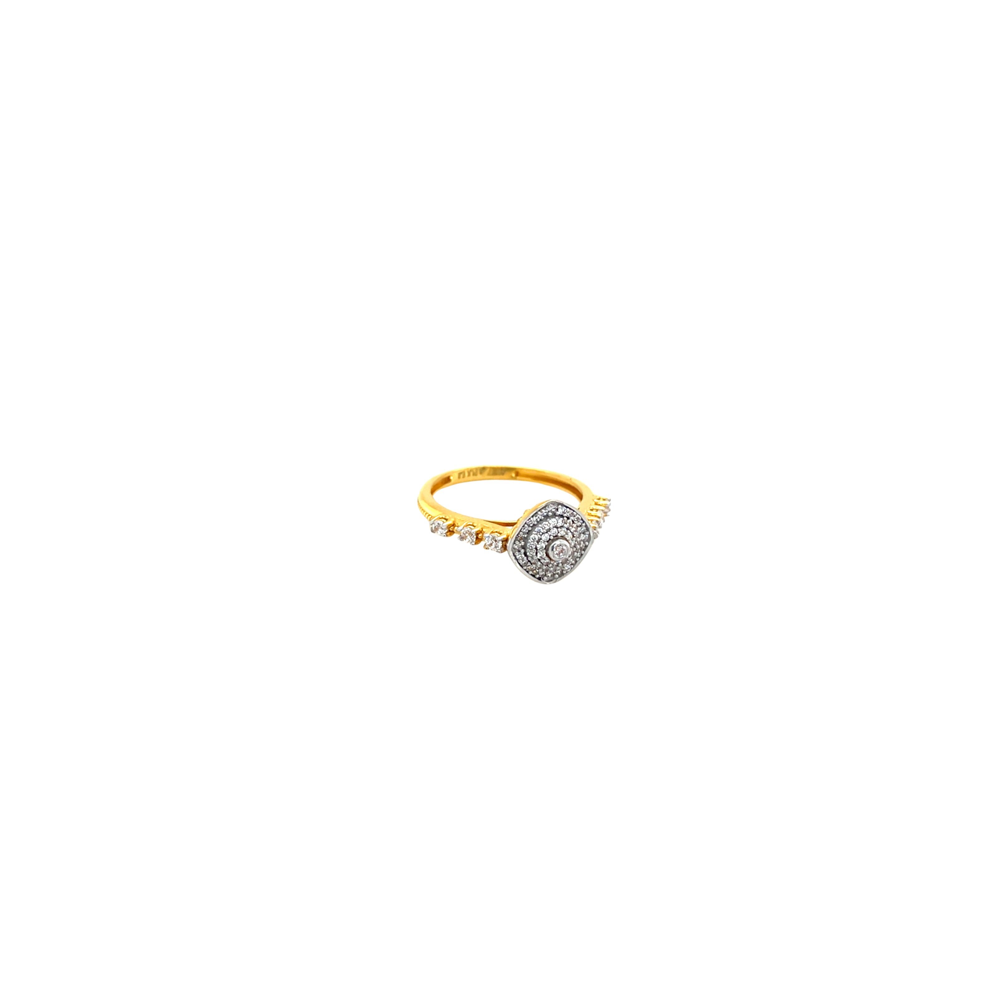 22KT Gold CZ Cluster Ring  Perfect for Gifting