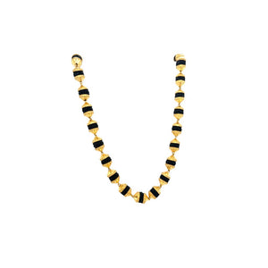 22Kt Gold Black Beads Mala | Gold Black Beaded Chain